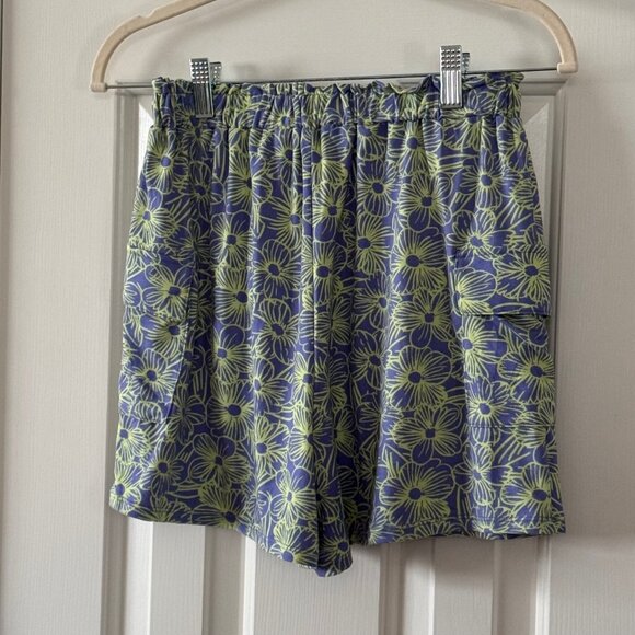 Love Glam Girl Girls Blue and Green Floral Print Elastic Waist Shorts Size Large - Picture 11 of 11